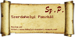 Szerdahelyi Paszkál névjegykártya